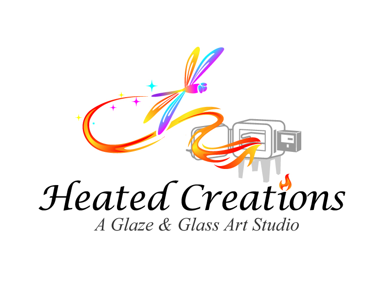 Heated Creations (tag line) A Glaze & Glass Art Studio logo design by jaize