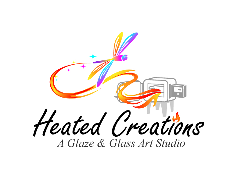 Heated Creations (tag line) A Glaze & Glass Art Studio logo design by jaize