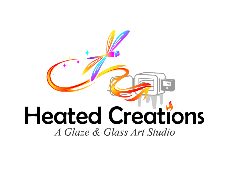 Heated Creations (tag line) A Glaze & Glass Art Studio logo design by jaize