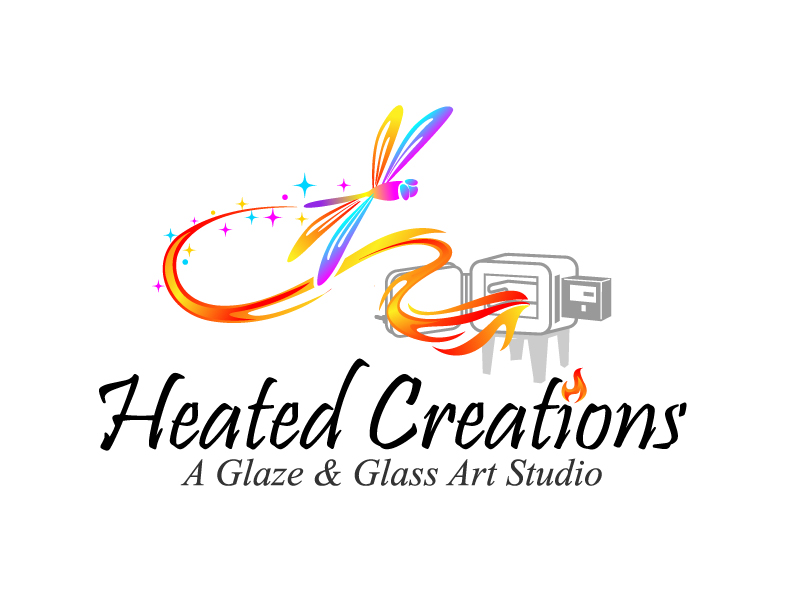 Heated Creations (tag line) A Glaze & Glass Art Studio logo design by jaize