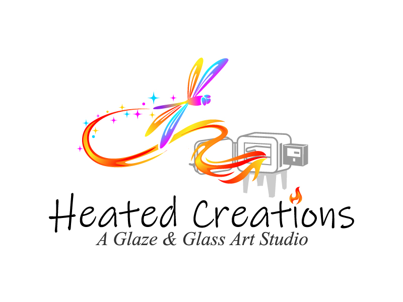 Heated Creations (tag line) A Glaze & Glass Art Studio logo design by jaize