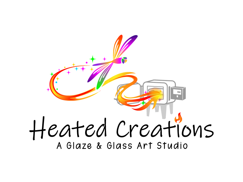 Heated Creations (tag line) A Glaze & Glass Art Studio logo design by jaize