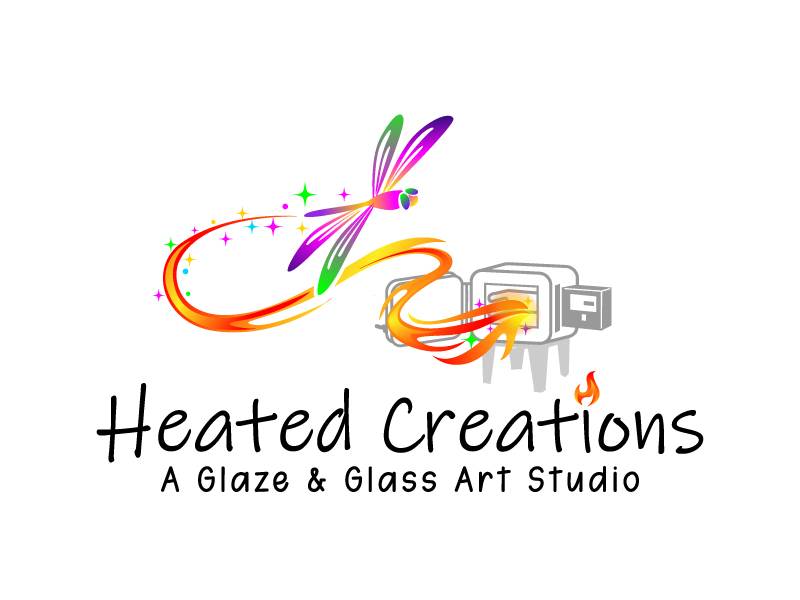 Heated Creations (tag line) A Glaze & Glass Art Studio logo contest