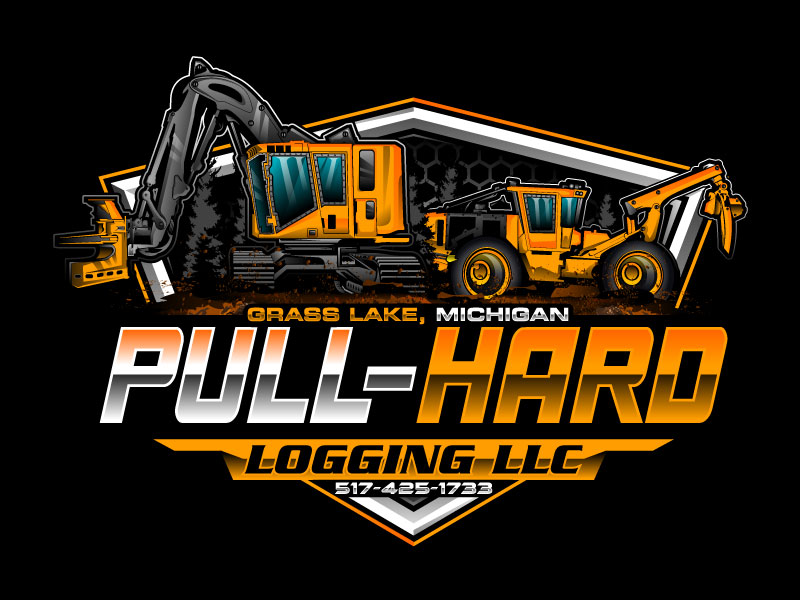 Pull-Hard Logging LLC logo design by LogoQueen