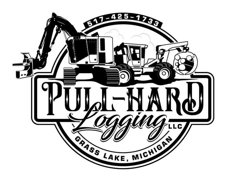 Pull-Hard Logging LLC logo design by DreamLogoDesign