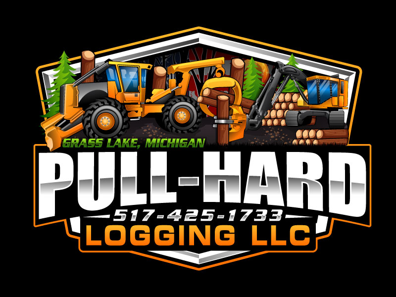 Pull-Hard Logging LLC logo design by Gilate