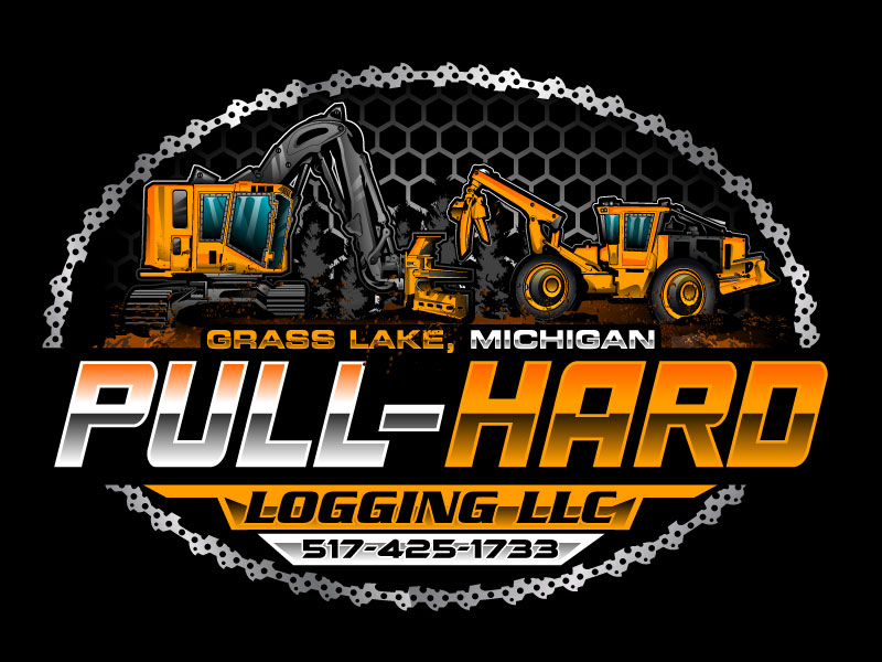 Pull-Hard Logging LLC logo design by LogoQueen