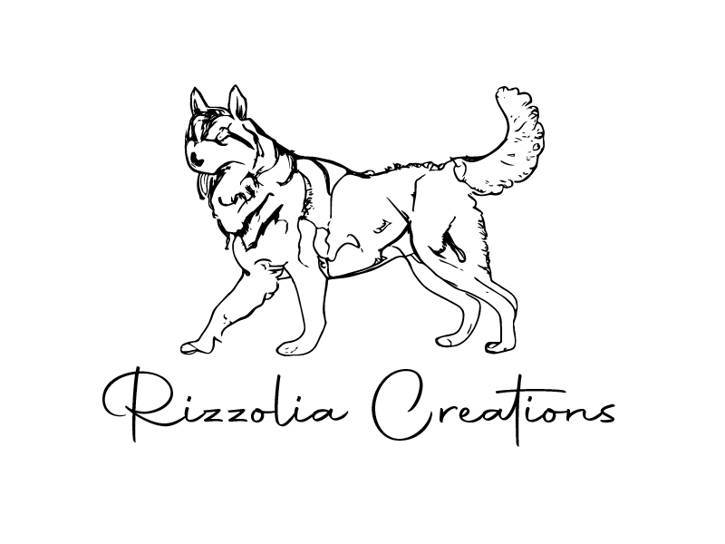Etsy Shop Logo: Husky dog / Wolf Silhouette. Whimsical hand-drawn clean lines. logo design by BrightARTS