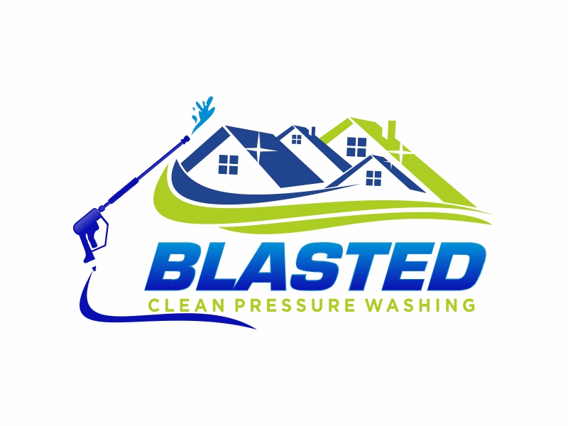 Blasted Clean Pressure Washing logo design by Greenlight