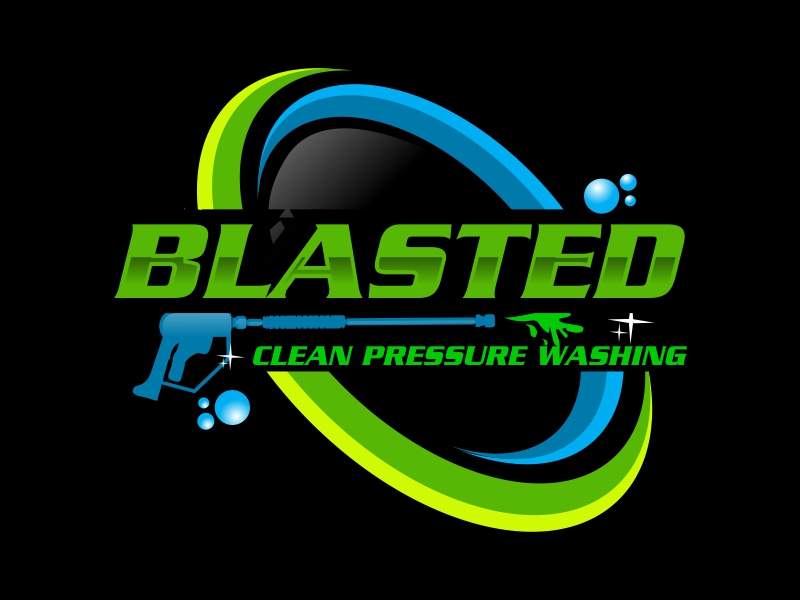 Blasted Clean Pressure Washing logo design by Greenlight