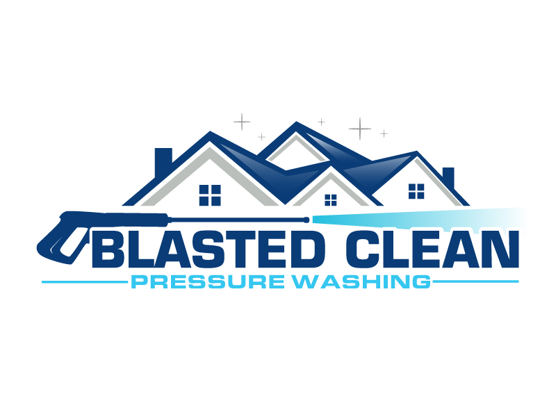 Blasted Clean Pressure Washing logo design by ElonStark