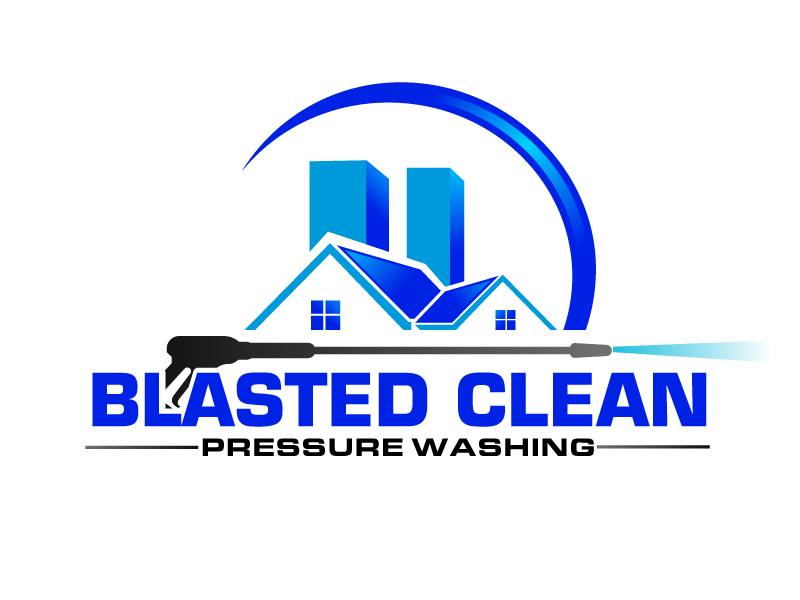 Blasted Clean Pressure Washing logo design by ElonStark