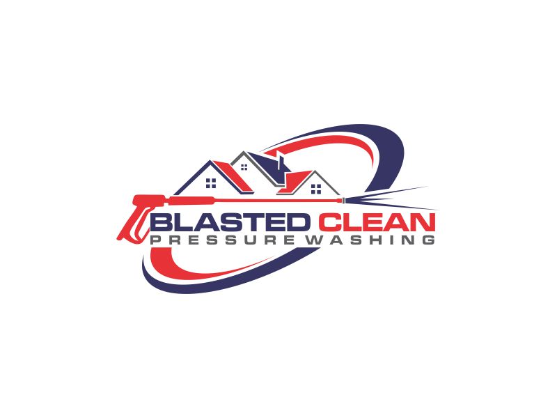 Blasted Clean Pressure Washing logo design by oke2angconcept