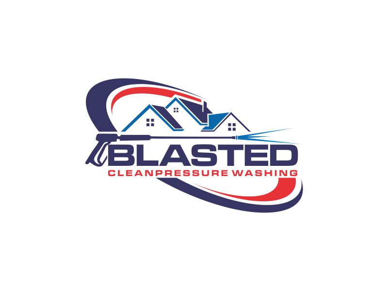 Blasted Clean Pressure Washing logo design by oke2angconcept