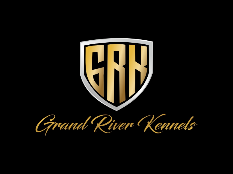 Either GRK initials or Grand River Kennels logo design by sikas