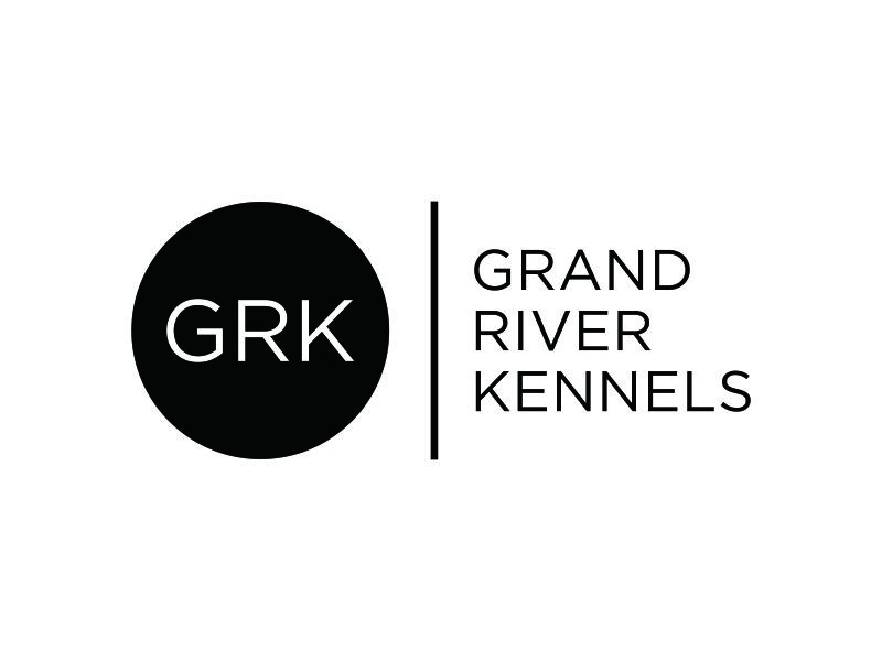 Either GRK initials or Grand River Kennels logo design by ozenkgraphic