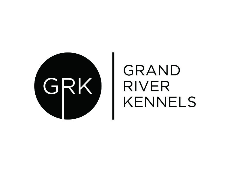 Either GRK initials or Grand River Kennels logo design by ozenkgraphic
