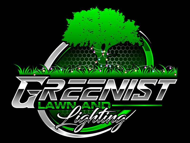Greenist Lawn and Lighting logo design by Gilate
