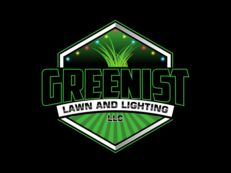 Greenist Lawn and Lighting logo design by Poki