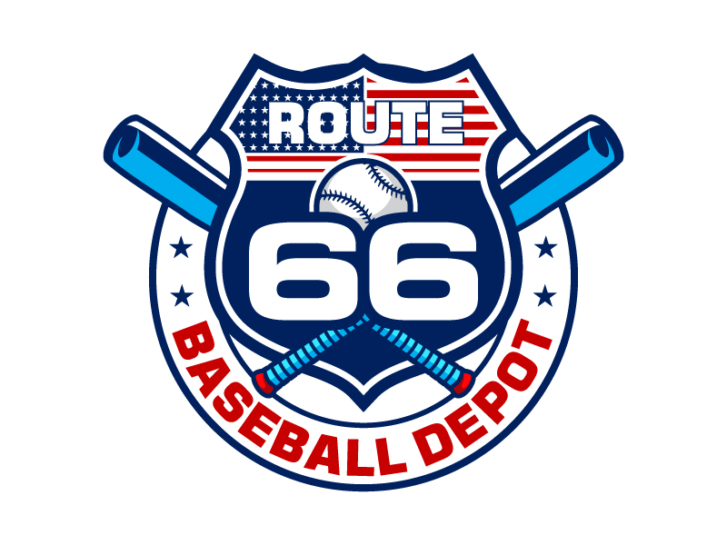Route 66 Baseball Depot logo design by SDLOGO