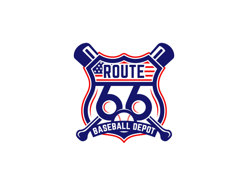 Route 66 Baseball Depot logo design by CreativeKiller