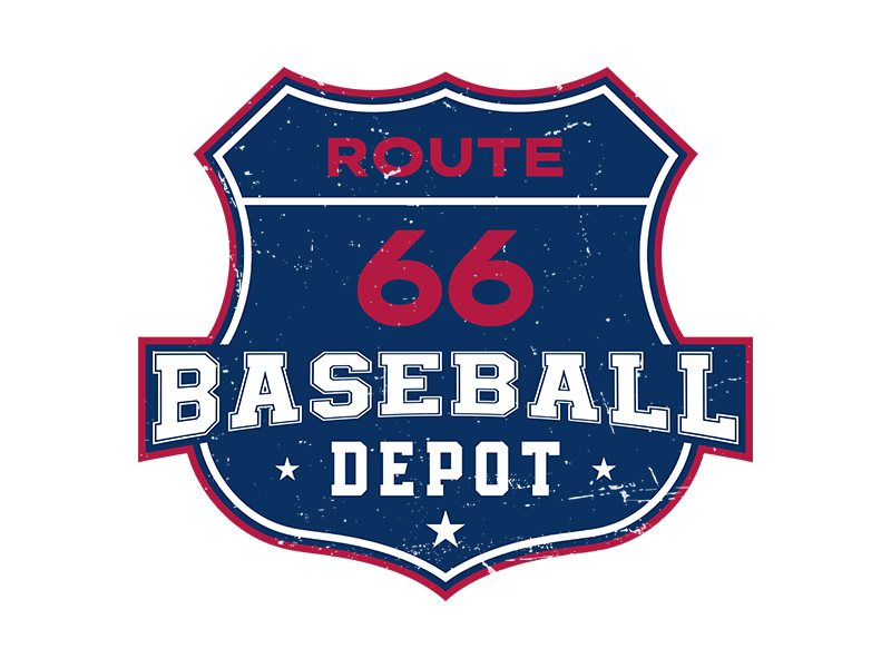 Route 66 Baseball Depot logo design by planoLOGO