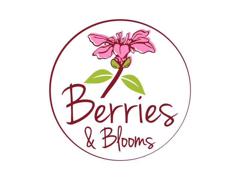 Berries & Blooms logo design by qqdesigns