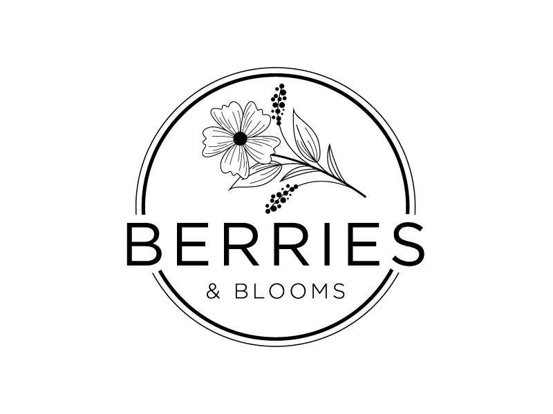 Berries & Blooms logo design by BrainStorming