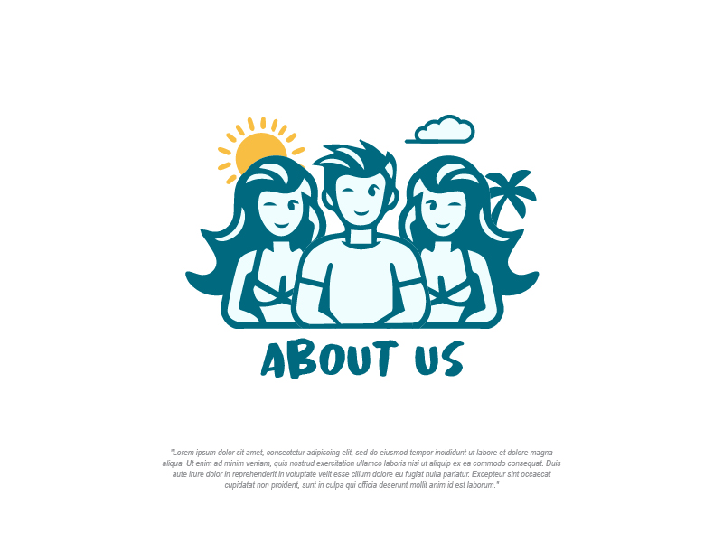 "About Us" logo design by surya