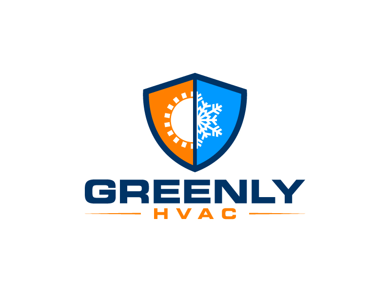 Greenly HVAC logo design by Kirito