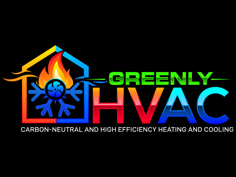 Greenly HVAC logo design by Gilate