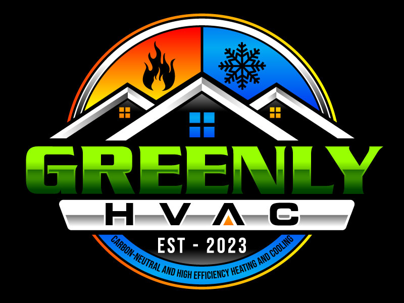 Greenly HVAC logo design by LogoQueen