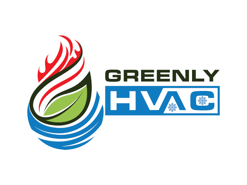 Greenly HVAC logo design by planoLOGO