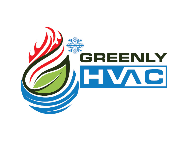 Greenly HVAC logo design by planoLOGO