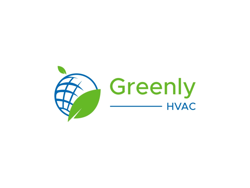 Greenly HVAC logo design by DuckOn