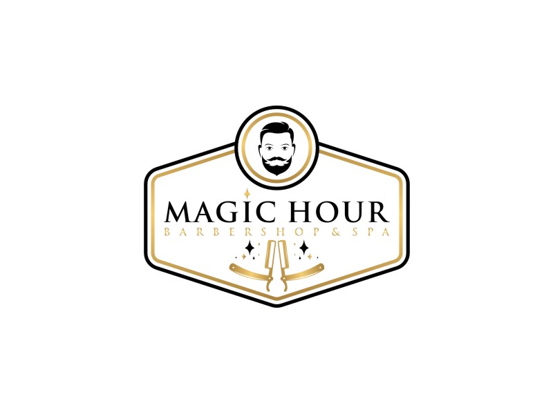 Magic Hour Barbershop & Spa logo design by jancok