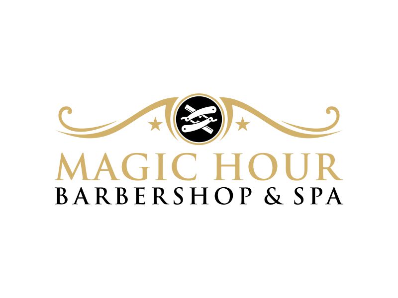 Magic Hour Barbershop & Spa logo design by cocote