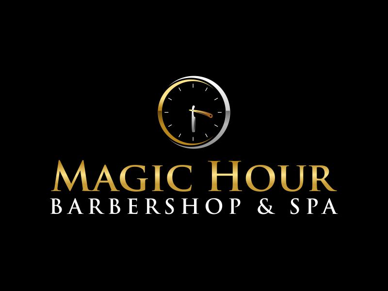 Magic Hour Barbershop & Spa logo design by ingepro