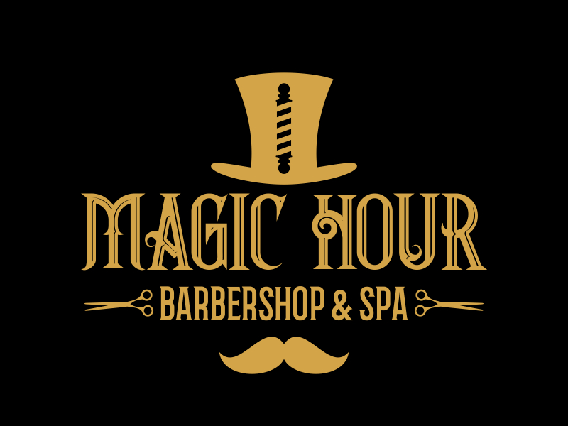 Magic Hour Barbershop & Spa logo design by cikiyunn