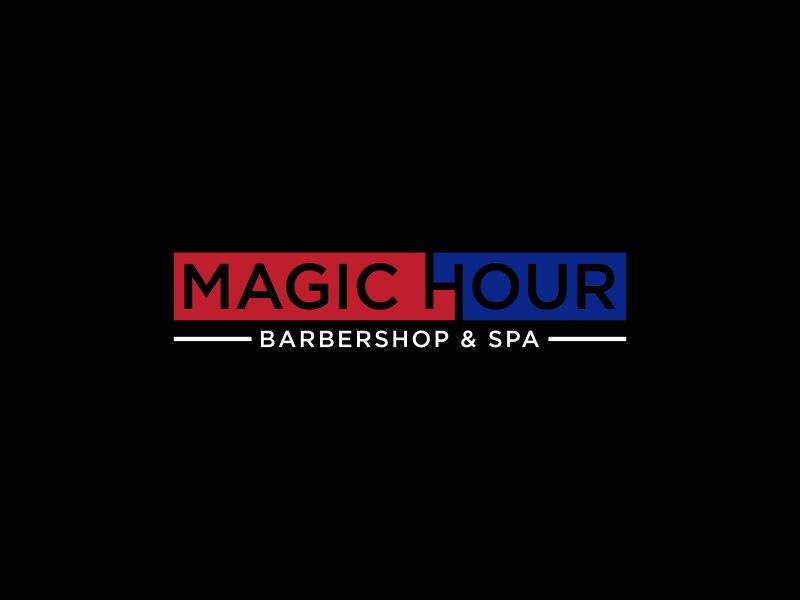 Magic Hour Barbershop & Spa logo design by dewipadi