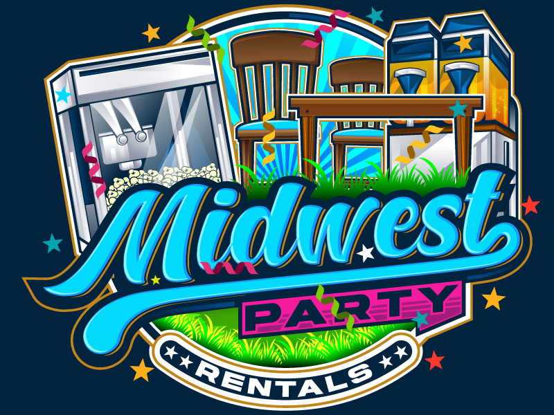 Midwest Party Rentals logo design by Gilate