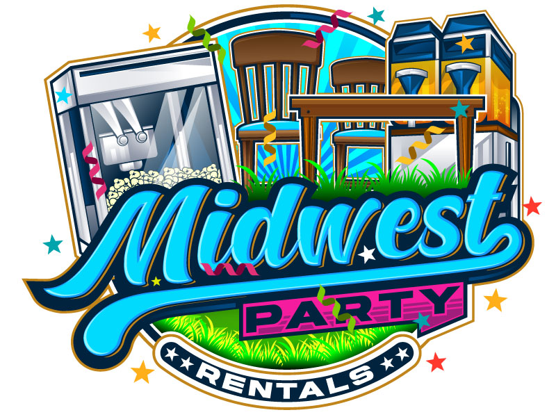 Midwest Party Rentals logo design by Gilate