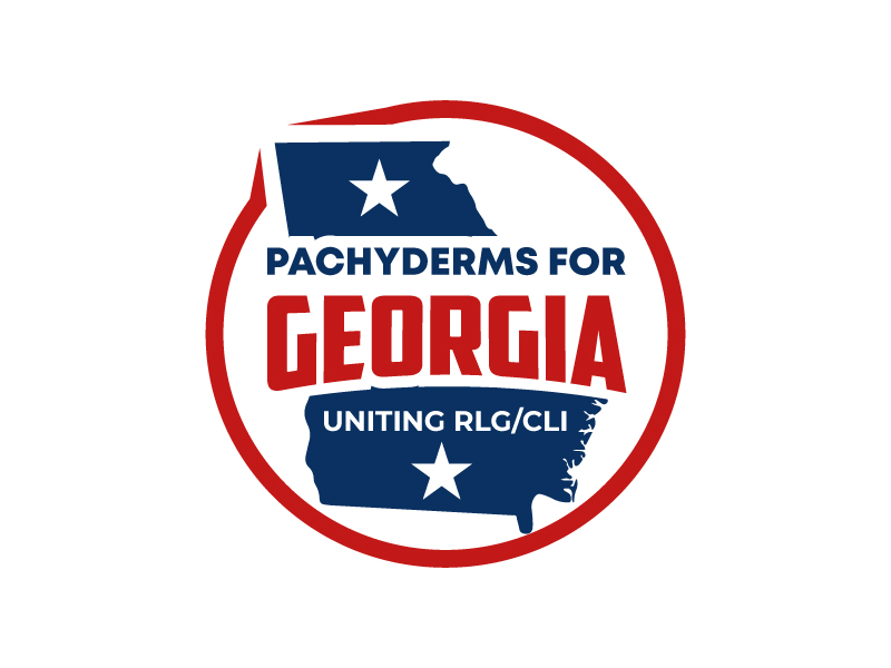 Pachyderms for Georgia , Uniting RLG/CLI logo design by Euto