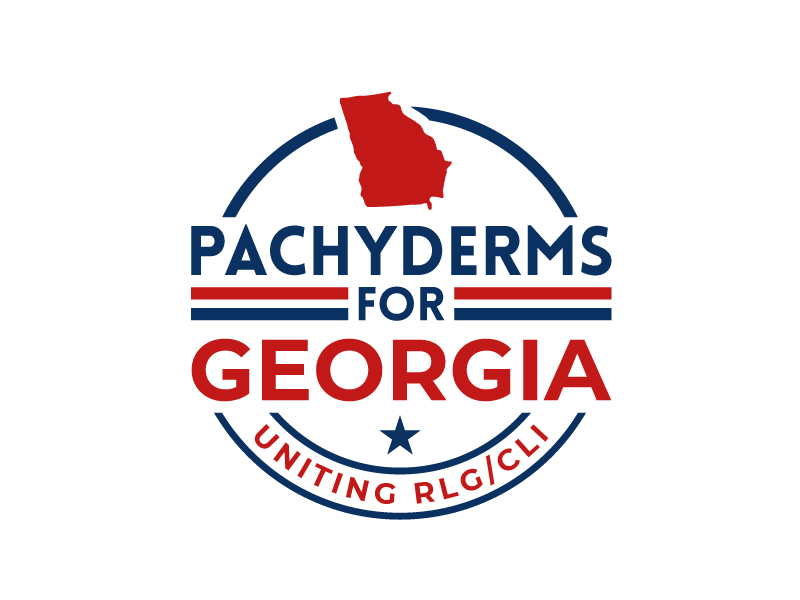 Pachyderms for Georgia , Uniting RLG/CLI logo design by Euto