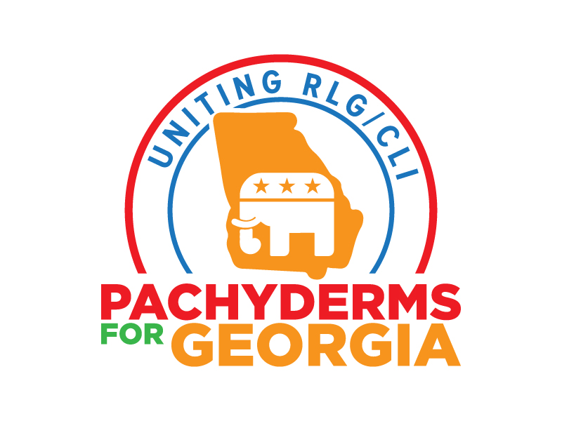 Pachyderms for Georgia , Uniting RLG/CLI logo design by paulwaterfall