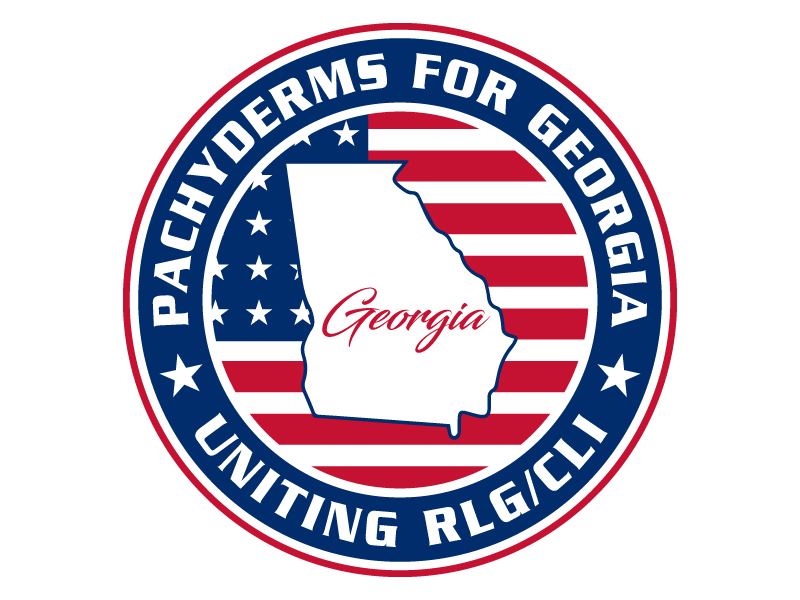 Pachyderms for Georgia , Uniting RLG/CLI logo design by LogoQueen