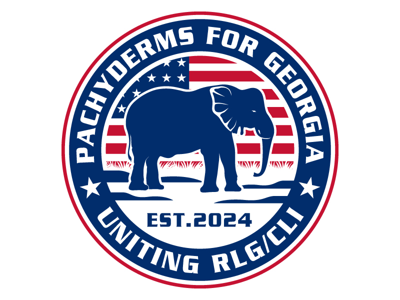 Pachyderms for Georgia , Uniting RLG/CLI logo design by LogoQueen