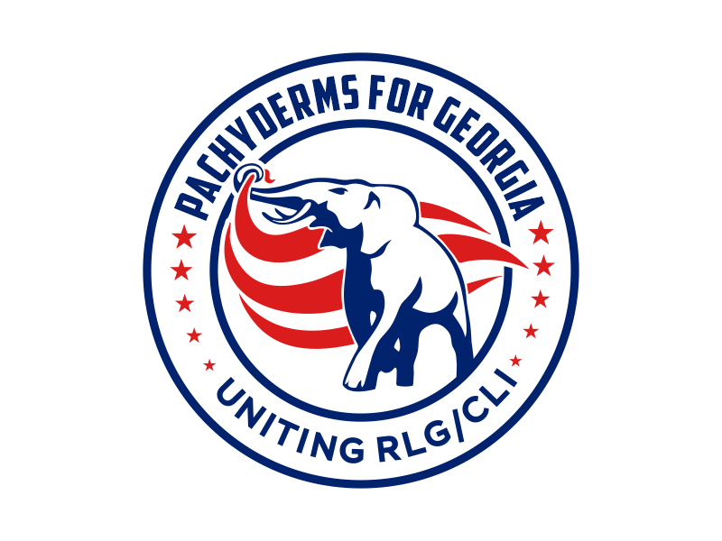 Pachyderms for Georgia , Uniting RLG/CLI logo design by Gwerth
