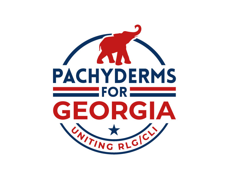 Pachyderms for Georgia , Uniting RLG/CLI logo design by Euto