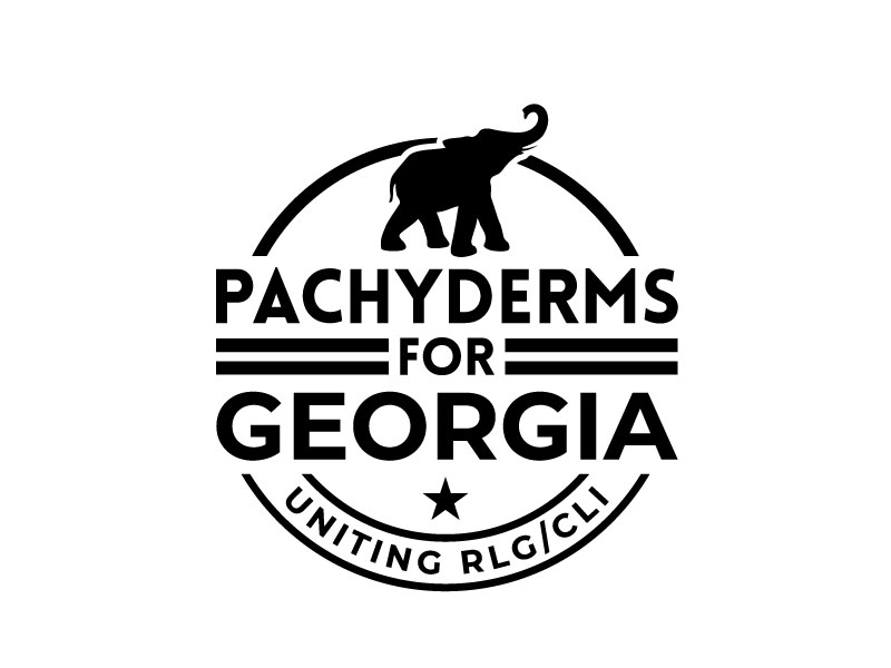 Pachyderms for Georgia , Uniting RLG/CLI logo design by Euto